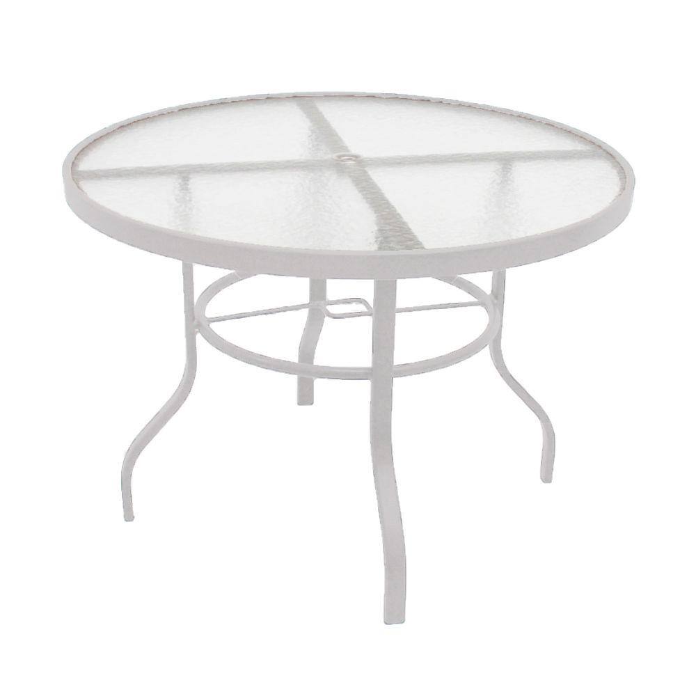 Marco Island 42 In White Acrylic Top Commercial Metal Outdoor Patio Dining Table Px42au W The Home Depot Marco Island 42 In White Acrylic Top Commercial Metal Outdoor Patio Dining Table Px42au W The Home Depot