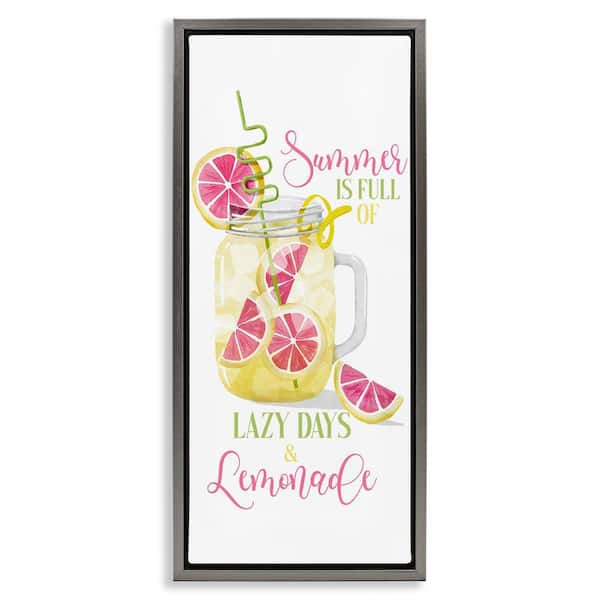 Stupell Industries Fun Summer Lemonade by Deane Beesley Gray Floater Frame Food Graphic Art Print 25 in. x 11 in.