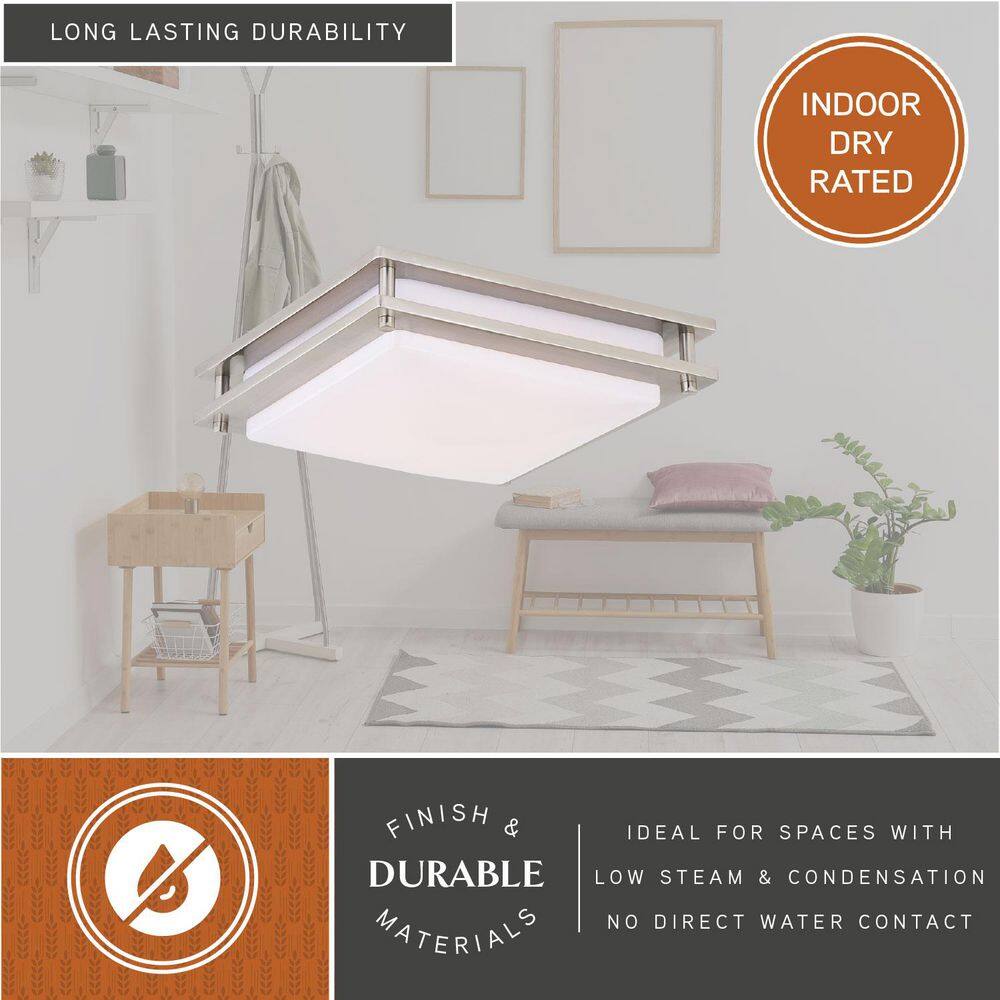Horizon 12" Satin Nickel LED Flush Mount Ceiling Light