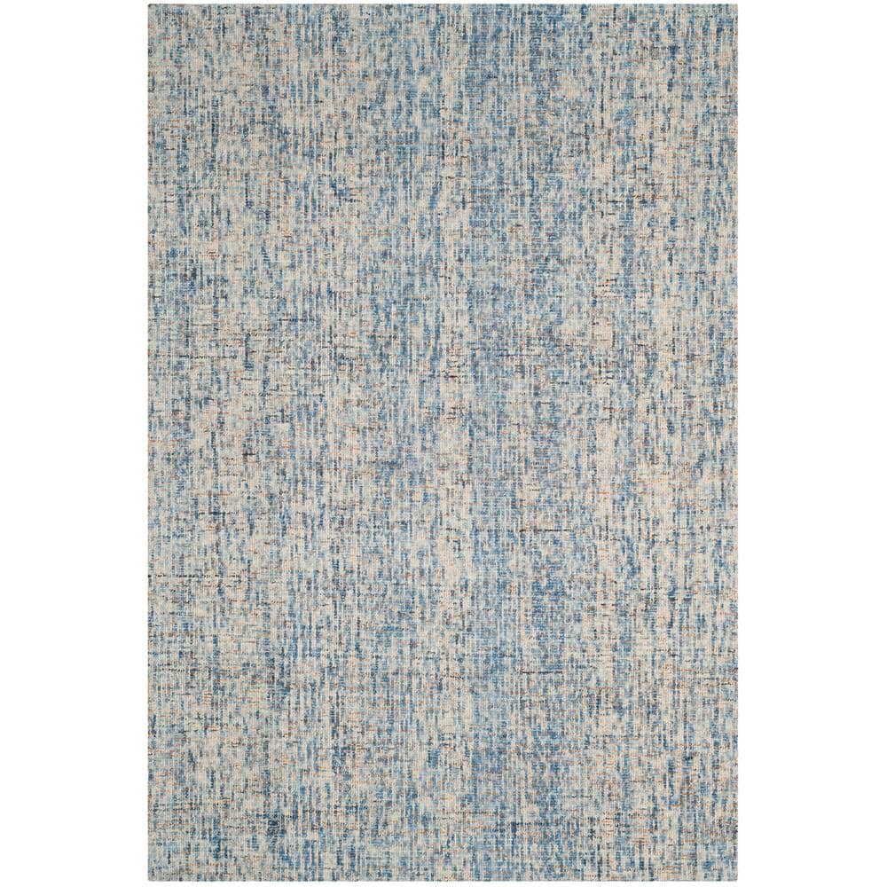 Blue Rectangular Rug With Rust Edge SAFAVIEH Abstract Dark Blue/Rust 4 ft. x 6 ft. Solid Area Rug ABT468C-4 ...