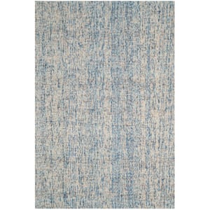 Abstract Dark Blue/Rust 5 ft. x 8 ft. Solid Area Rug