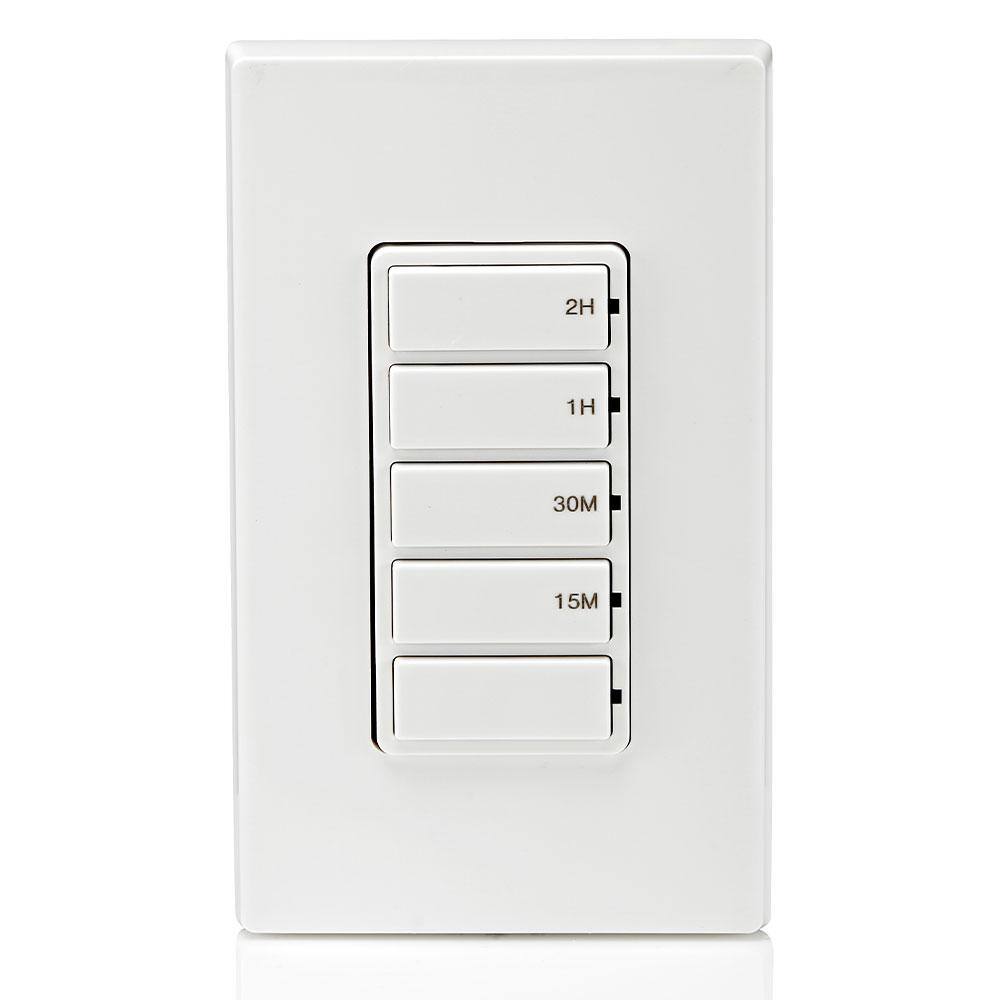 White Digital In-Wall Countdown Timer Switch with Push Buttons