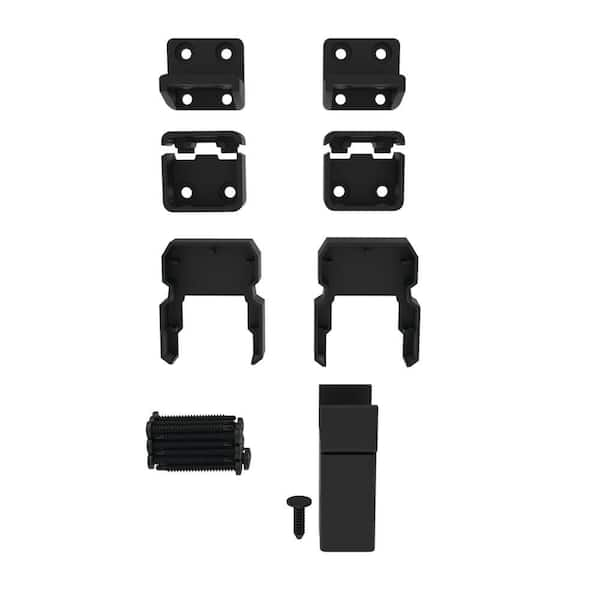 VersaRail Classic Matte Black Aluminum Line Bracket Kit (4-Piece)