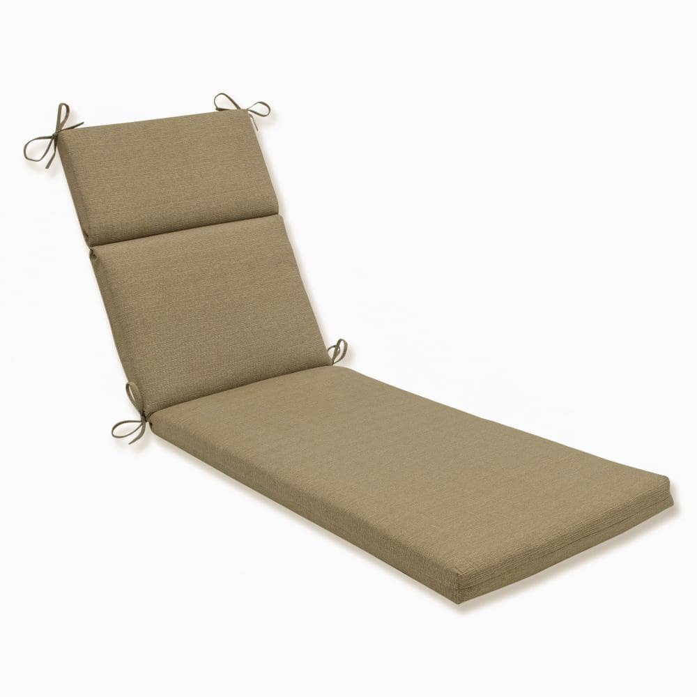 Pillow Perfect Solid 21 x 28.5 Outdoor Chaise Lounge Cushion in Tan ...