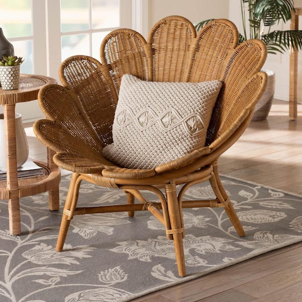 Bali Pari Blossom Bohemian Honey Rattan Accent Flower Chair