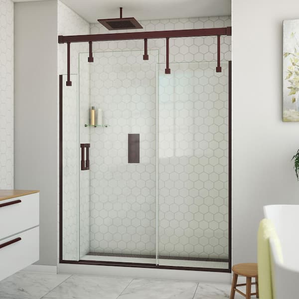 DreamLine Avenue 60 in. W x 79 in. H Sliding Semi-Frameless Shower Door in Oil Rubbed Bronze