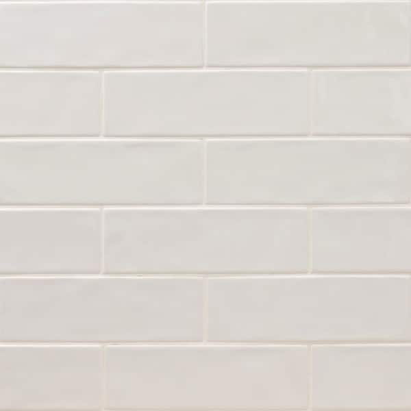 MSI Take Home Tile Sample - Citylights Pure Subway Glossy Ceramic Wall Tile - 4 in. x 4 in.