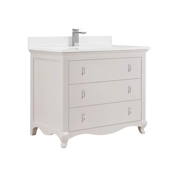 WS2512-42-DW 42 in. Single Sink Sink Vanity Dreamy White Bath Vanity with 1 in. Artificial Stone Top