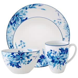Blossom Road (White and Blue) Porcelain 4-Piece Place Setting, Service for 1