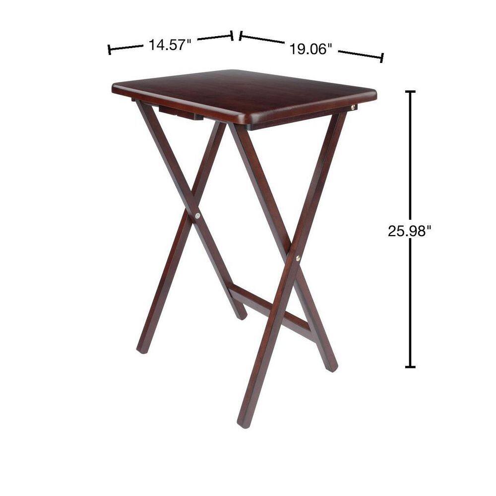 Walnut Foldable Snack Tables Set of 4