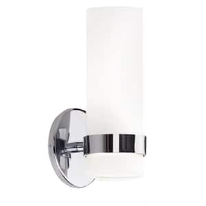 Milano 9 in. 1-Light 9-Watt Chrome Integrated LED Wall Sconce