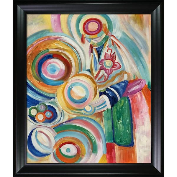 LA PASTICHE Portuguese with Pumpkin by Robert Delaunay Black Matte Framed Abstract Oil Painting Art Print 25 in. x 29 in.