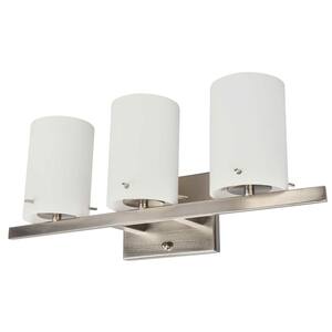 Ernest 20.5 in. 3-Light Brushed Nickel Vanity Light