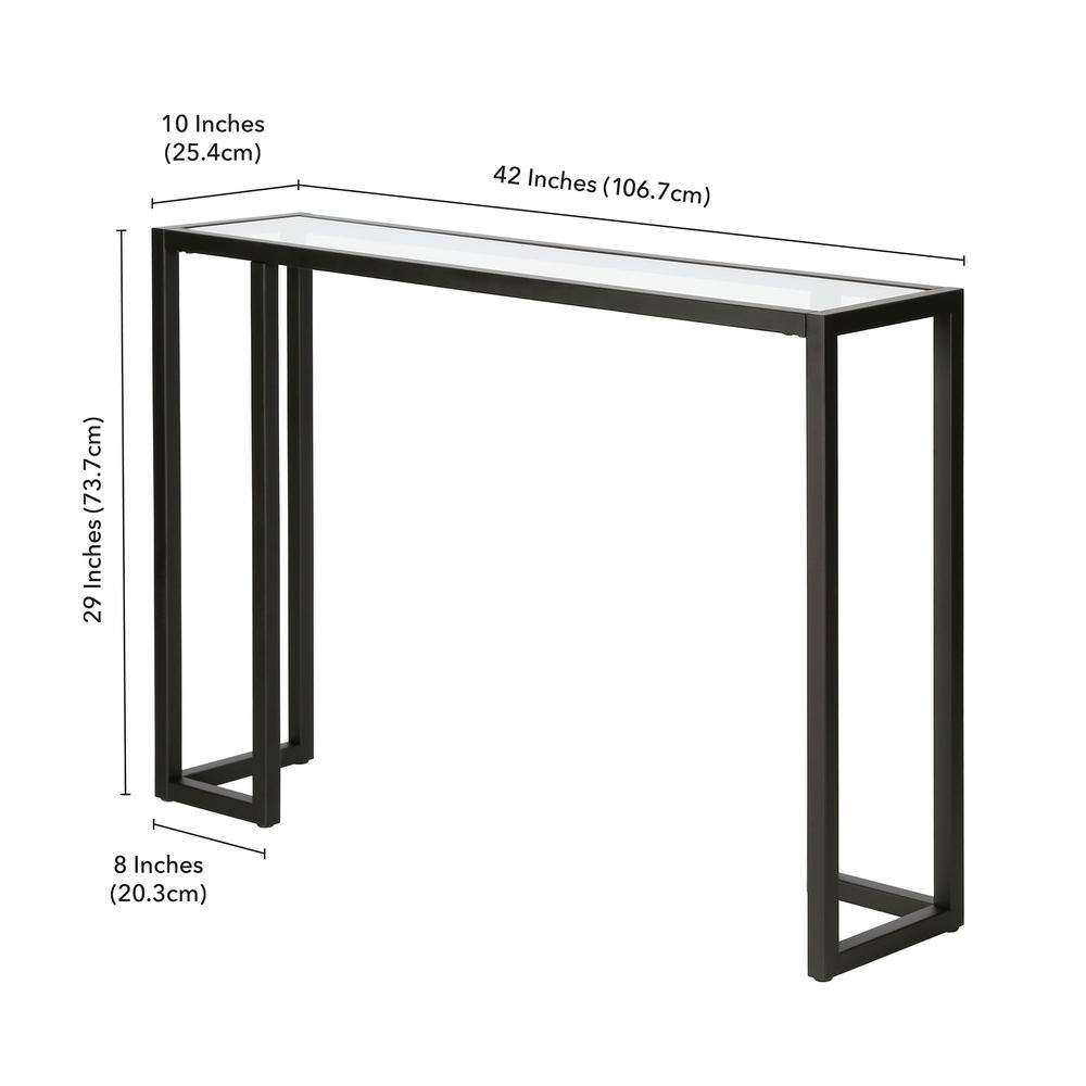 Oscar Blackened Bronze Glass Hallway Table with Storage
