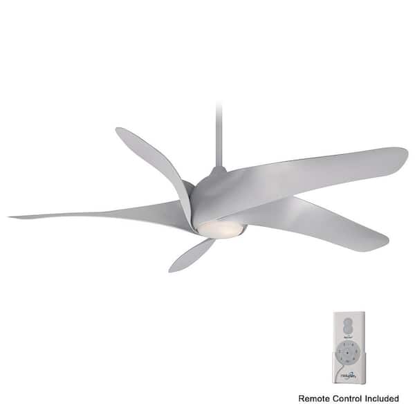 MINKA-AIRE Artemis XL5 62 in. Integrated LED Indoor Silver Ceiling Fan with Light with Remote Control