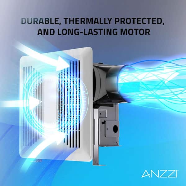 ANZZI Daisy Series 80 CFM Ceiling Mount Bathroom Exhaust Fan with