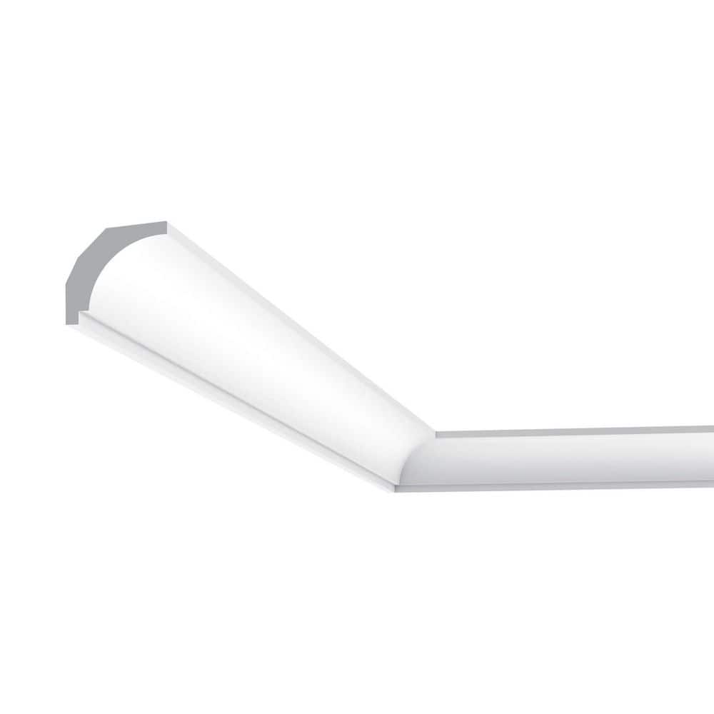 Primed White High Impact Polystyrene Crown Moulding 1-1/2in Face