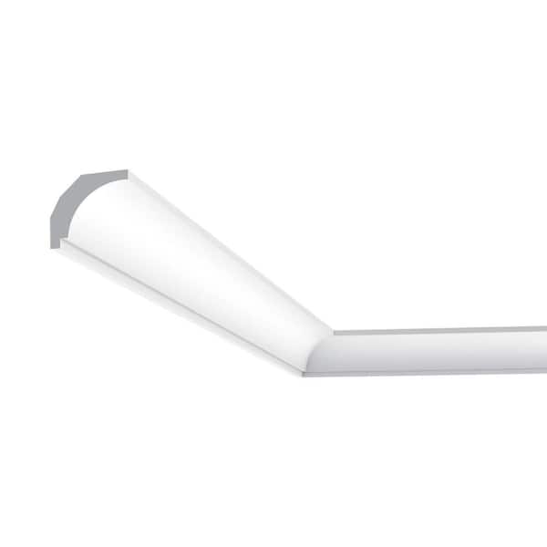 1-1/8 in. x 1-1/8 in. x 78-3/4 in. Primed White Plain Polystyrene Crown Moulding (40-Pack)