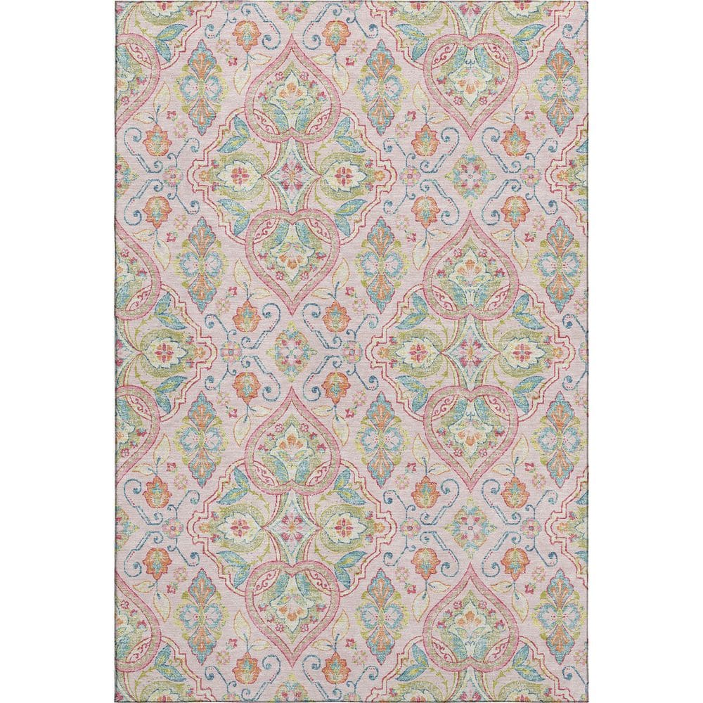 Mayfield Premium Machine Washable Abstract AMF2207 Pink 3 ft. x 4 ft. Area Rug price history on PriceWatchPro