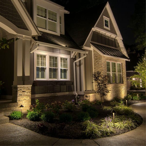 VOLT Hardwired Brass Bronze LED Landscape Lighting Kit with 100W