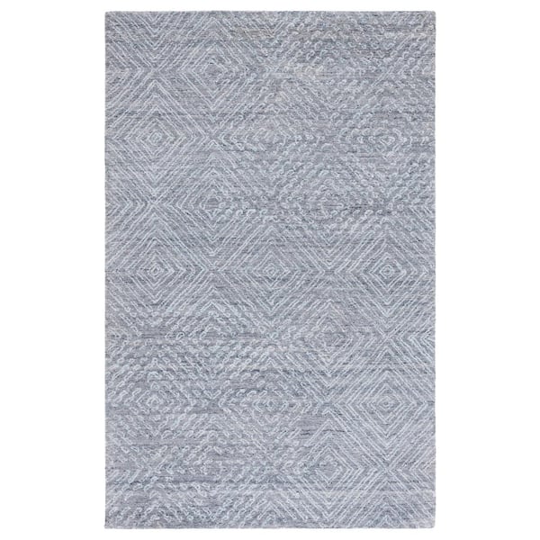 SAFAVIEH Abstract Blue Doormat 2 ft. x 3 ft. Striped Diamonds Area Rug