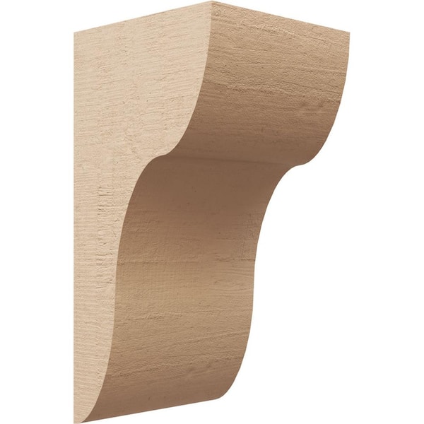 Ekena Millwork 10 in. x 10 in. x 20 in. Series 2 Wide Carmel Rough Cedar Woodgrain Timberthane Polyurethane Corbel, Primed Tan