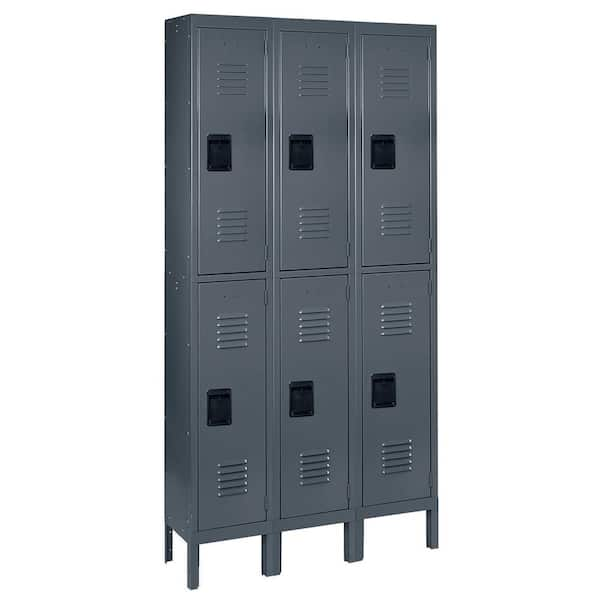 Edsal Citadel 36 in. W x 18 in. D x 72 in. H Steel Double Tier Lockers ...