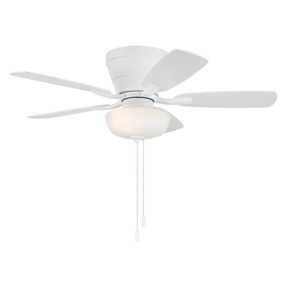 Wheeler 42" White MDF Flush Mount Ceiling Fan with Light