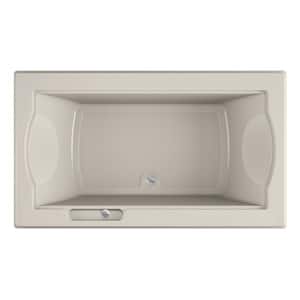 Fuzion 72 in. x 42 in. Rectangular Soaking Bathtub with Center Drain in Oyster