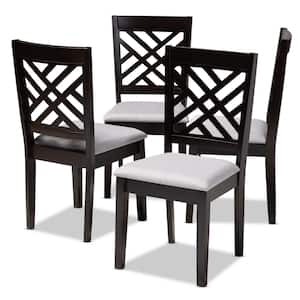 Caron Gray and Espresso Fabric Dining Chair (Set of 4)