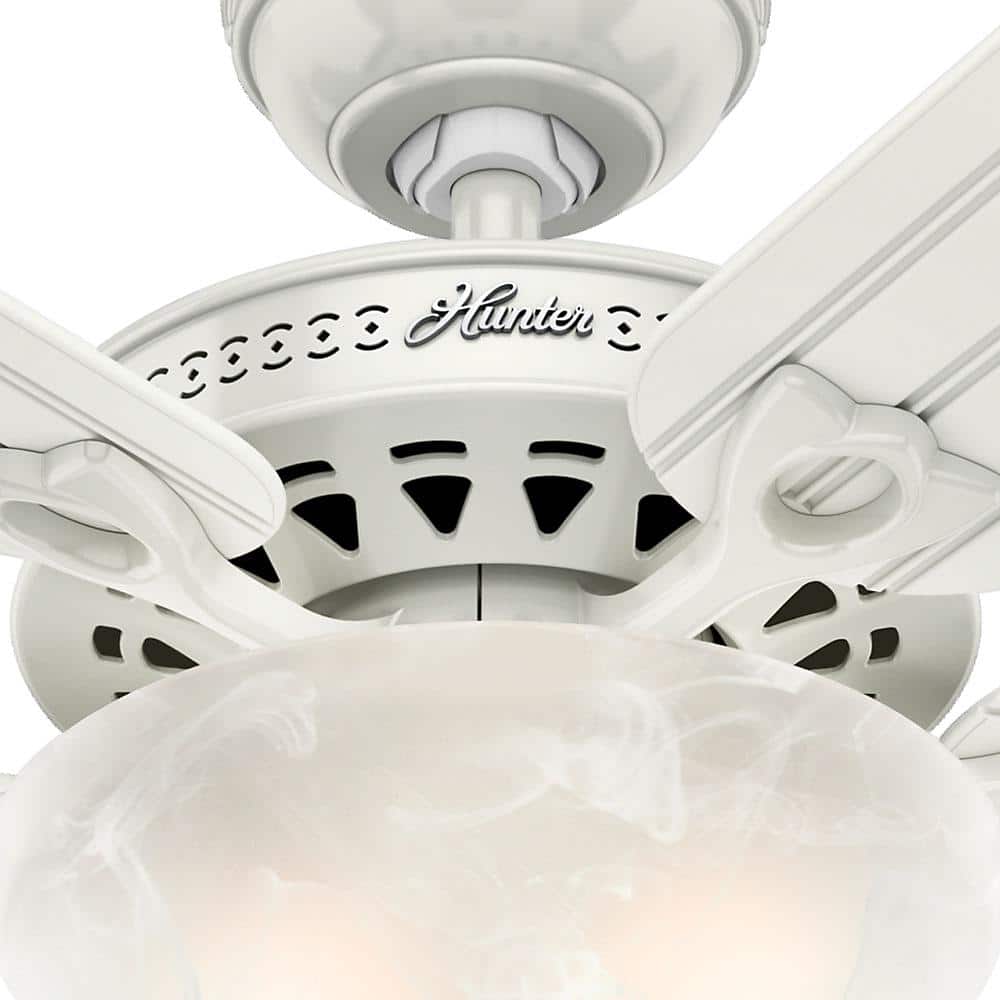 White 52" Ceiling Fan with Light and Remote