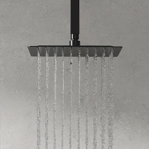 Classic Rain 10 in. Single Handle 2-Spray Shower Faucet 2.5 GPM with Pressure Balance in. Matte Black Valve Included