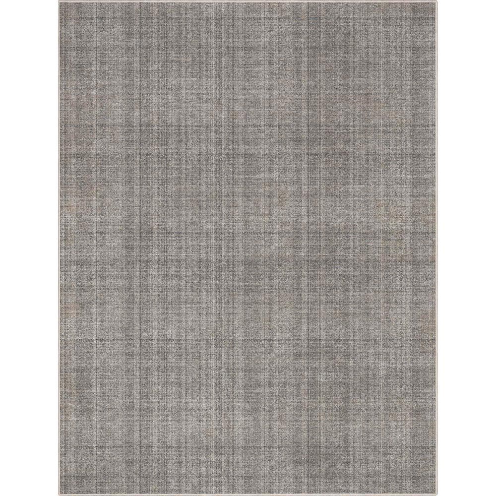 Well Woven Beige Anthracite 5 ft. 3 in. x 7 ft. 3 in. FlatWeave Abstract Burst Retro Plaid Area