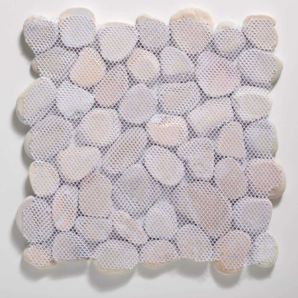 Natural Gray Quartz Pebble Mosaic Tile Sheet