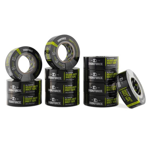 IRONFORCE 1.89 in. x 35 yd. All-Purpose Heavy-Duty Duct Tape in Gray Pro Pack (12-Pack)