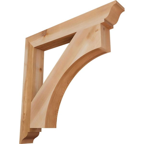 Ekena Millwork 3.5 in. x 30 in. x 30 in. Western Red Cedar Westlake Traditional Smooth Corbel