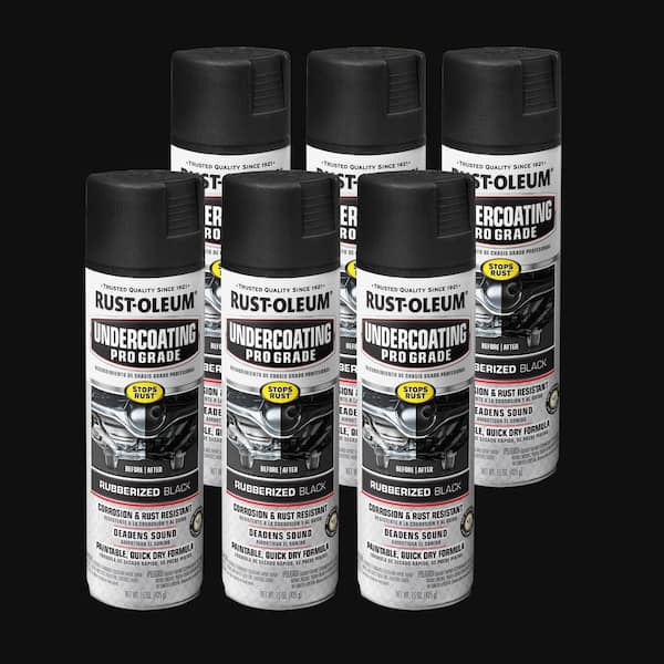15 oz. Professional Grade Matte Black Rubberized Undercoating Spray (6-Pack)