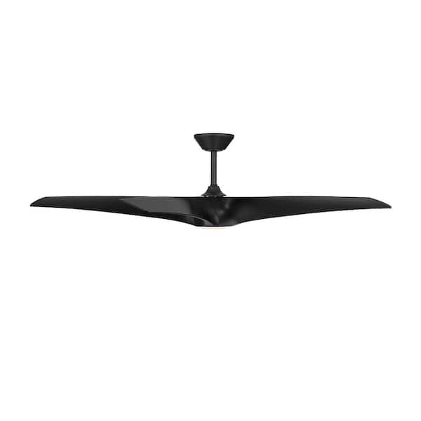 Zephyr 5 62 in. Smart Indoor/Outdoor Matte Black Standard Ceiling Fan with Selectable CCT Integrated LED and Remote