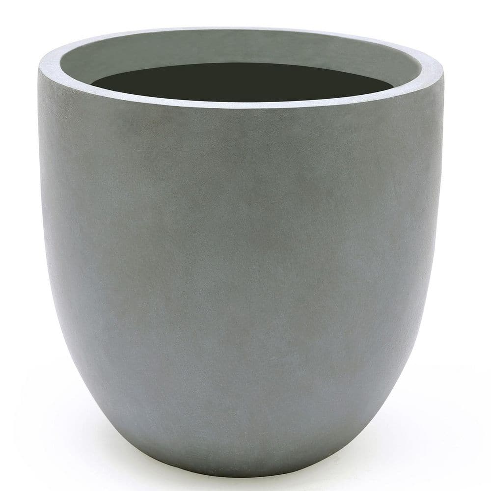 9.2" Gray Magnesium Oxide Round Tapered Planter