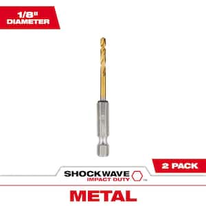SHOCKWAVE 1/8 in. Titanium Twist Drill Bit (2-Pack)