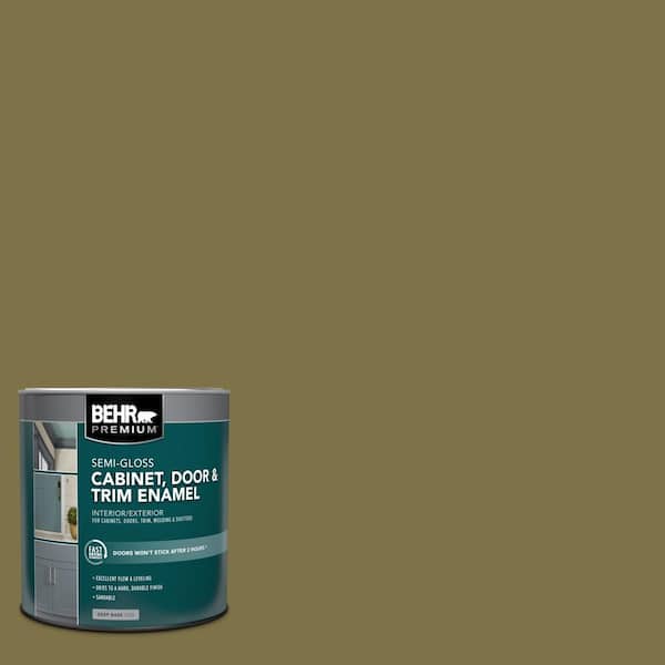 BEHR PREMIUM 1 qt. #S330-7 Olive Shade Semi-Gloss Enamel Interior/Exterior Cabinet, Door & Trim Paint