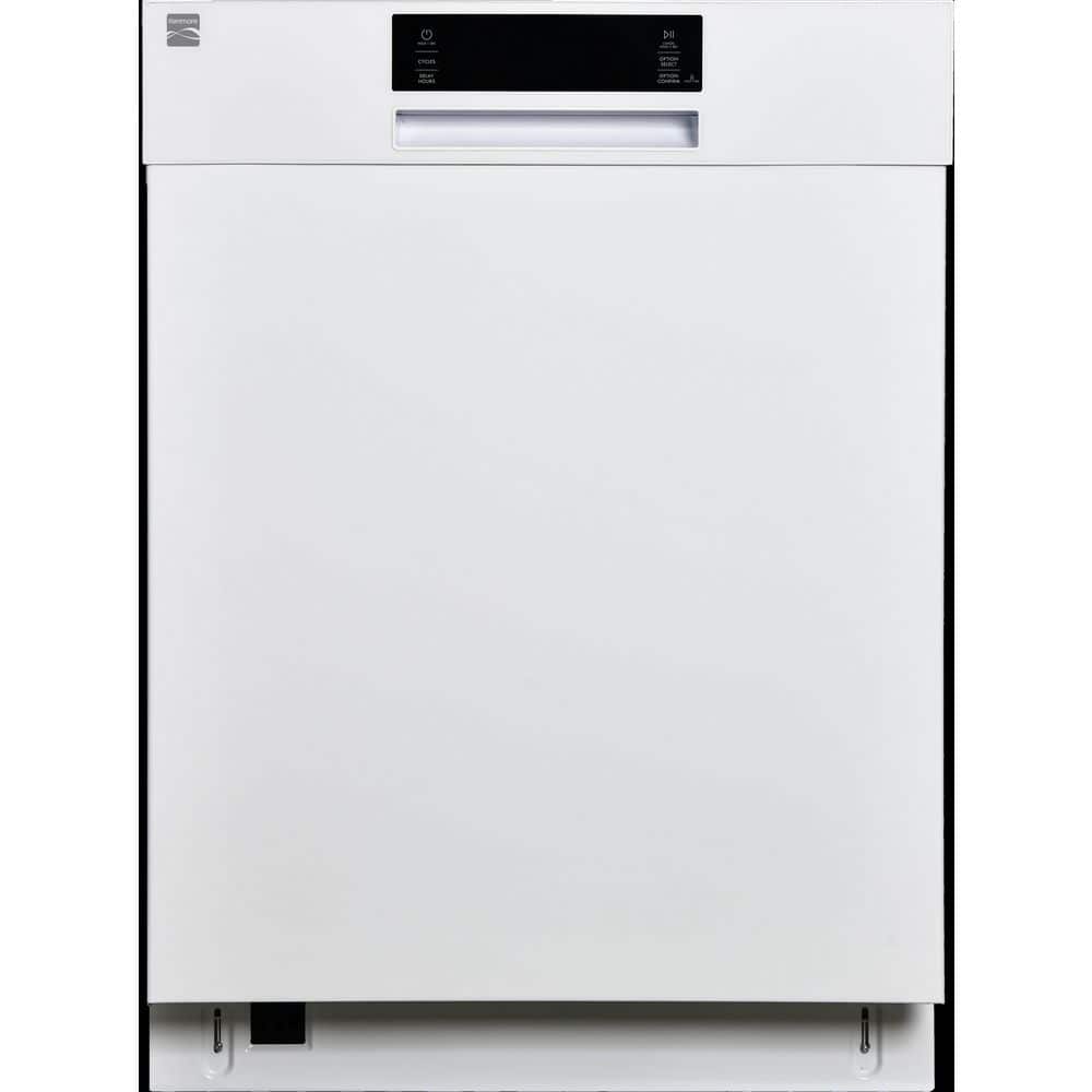 24 in. Front Control Standard Built-In Dishwasher in White with Smart Dry Plus, 6 cycles, 51dBA