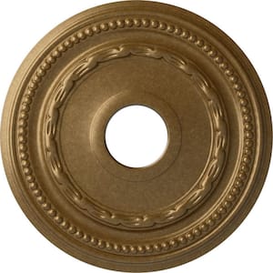 1 in. x 15-3/8 in. x 15-3/8 in. Polyurethane Federal Ceiling Medallion, Pale Gold