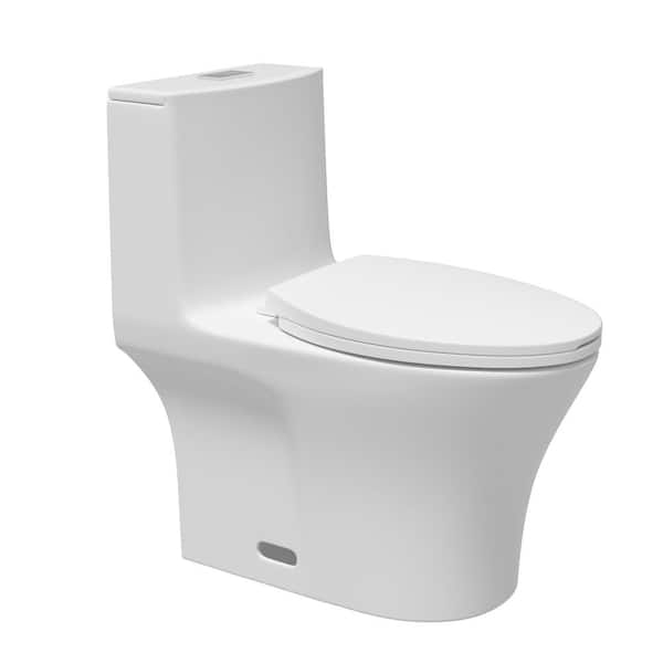 FAMYYT Impulse 26.8 in. W x 15.8 D x 29.1 in. H 1-Piece 1.27 GPF Dual Flush Elongated Toilet in White