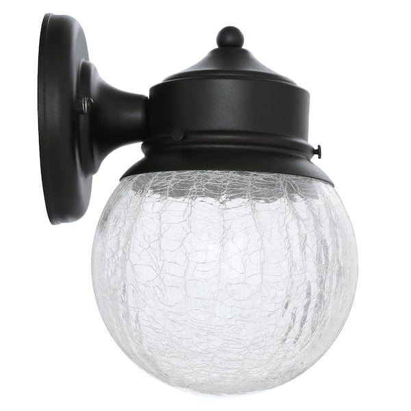 Hampton Bay 8.63 in. Sandy Black Outdoor LED Wall Lantern Sconce