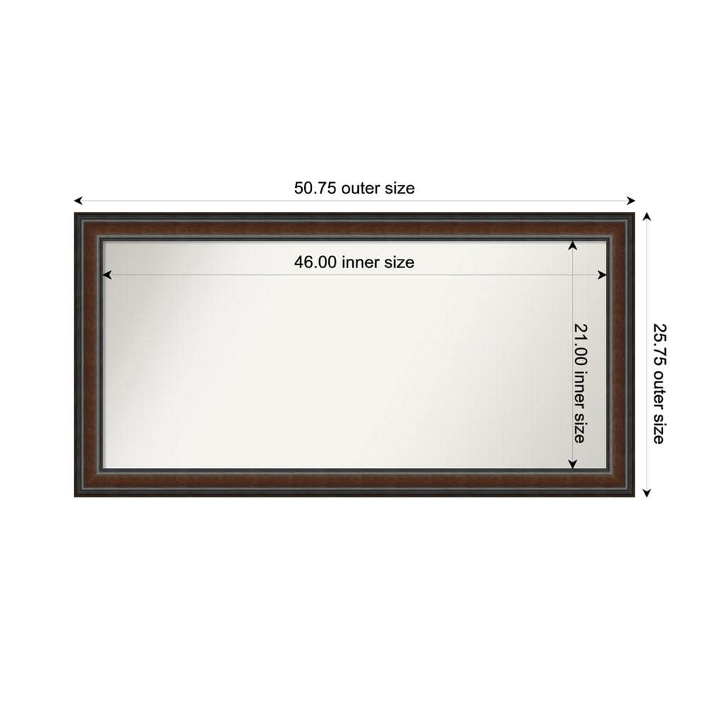 Cyprus Walnut 50.75 in. x 25.75 in. Custom Non-Beveled Wood Framed Bathroom Vantiy Wall Mirror price history on PriceWatchPro