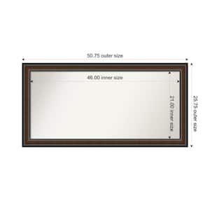 Cyprus Walnut 50.75 in. x 25.75 in. Custom Non-Beveled Wood Framed Bathroom Vantiy Wall Mirror