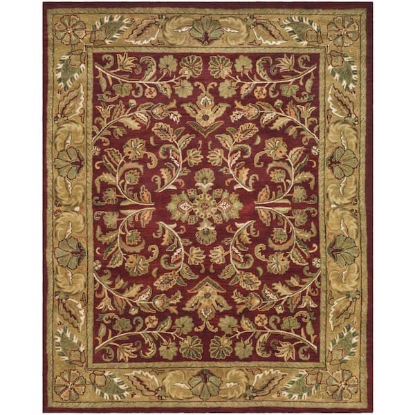 SAFAVIEH Heritage Red/Gold 6 ft. x 9 ft. Antique Floral Border Area Rug