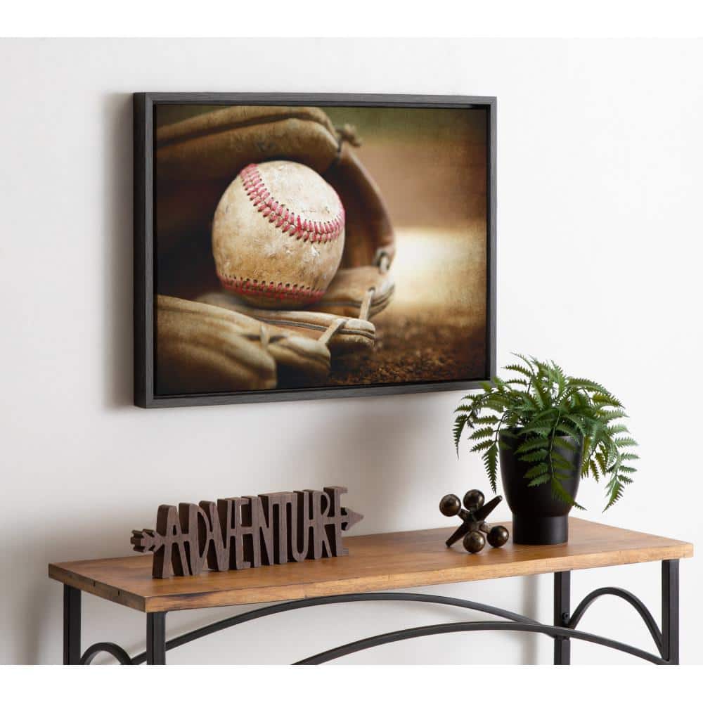 Sylvie Baseball Glove and Ball Framed Canvas Print