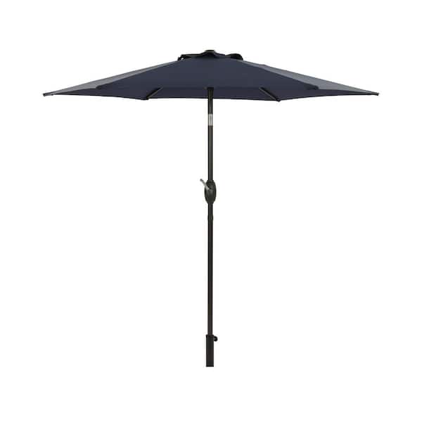 Unbranded Sturdy 7.5 ft. Steel Market Patio Umbrella in Dark Blue